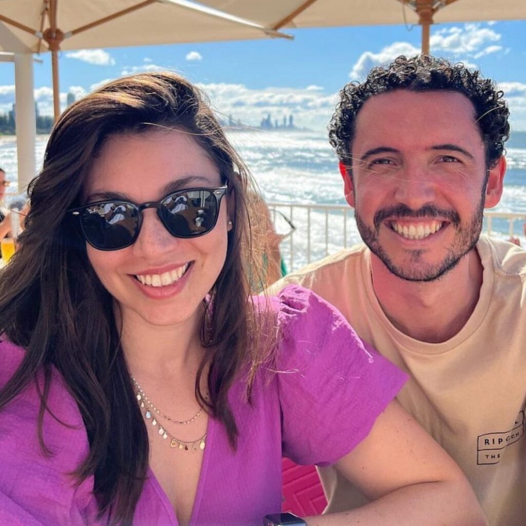 Raul Engel e Marília Sutilo no Burleigh Pavilion